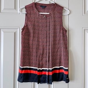 Like NEW Tommy Hilfiger pleated sleeveless dress blouse tank top S small